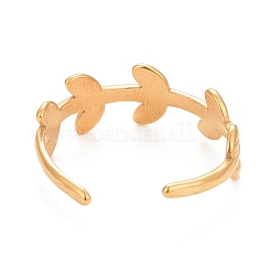 Bague ouverte en acier inoxydable 304 avec placage ionique (IP) pour femme&nbsp;RJEW-C025-15G
