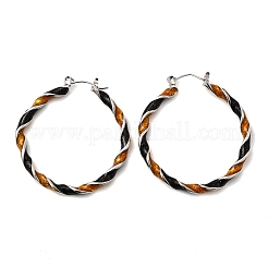 Серьги-кольца из сплава с эмалью&nbsp;EJEW-P319-06P