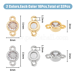 32 шт. 2 цвета экологически чистые подвески-подвески для коннекторов из латуни с покрытием из кубического циркония&nbsp;KK-FH0007-31