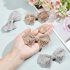 4 шт. 2-х цветный бант из стразов для украшения обуви AJEW-HY0001-78