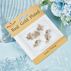 6 шт. 2 подвески из латуни с микропаве из кубического циркония в стиле стойки&nbsp;KK-BBC0011-02