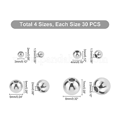 120 pz 4 perline distanziatrici in acciaio inossidabile 304&nbsp;STAS-UN0026-95