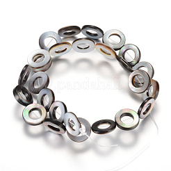 Натуральная черная полоса из бисера SHEL-R018-04