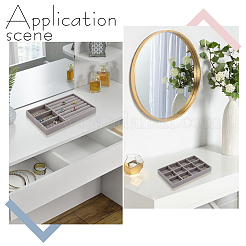 3 Stück 3 Stile Rechteck Holz mit Samt überzogen Schmuck Schmuck Display Tabletts&nbsp;AJEW-SP0004-64B-01