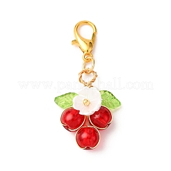 Круглые стеклянные подвесные украшения HJEW-JM04213-01