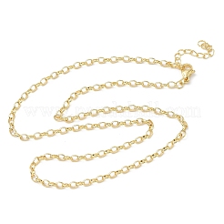 Женские ожерелья из латунных цепочек толщиной 3 мм NJEW-K271-10G