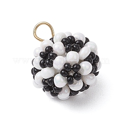 Круглые подвески из стеклянных бусин&nbsp;PALLOY-MZ00525-01