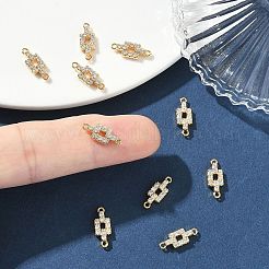 Verbindungsanhänger mit Mikropavé aus Messing mit durchsichtigen Zirkonia-Steinen&nbsp;XGRQ3D050-505G