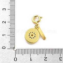 Латунная эмалевая подвеска с фруктами&nbsp;HJEW-P020-01D-G