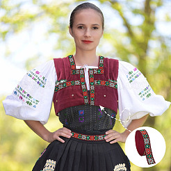 10 ярд полиэфирной жаккардовой ленты в этническом стиле с цветком OCOR-PH0004-86B