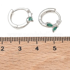 Damen-Creolen mit Mikropavé aus Messing mit Zirkonia&nbsp;EJEW-A167-12P