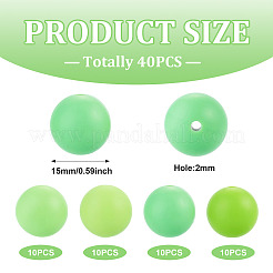 40 perles focales rondes en silicone de 4 couleurs&nbsp;SIL-TAD0001-02C