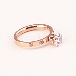 Женские кольца со стразами из нержавеющей стали 201&nbsp;FS-WGA8964-02