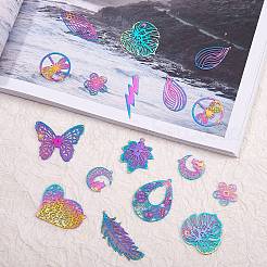 24 шт. 12 шт. филигранные подвески из нержавеющей стали 201 STAS-SZ0001-78