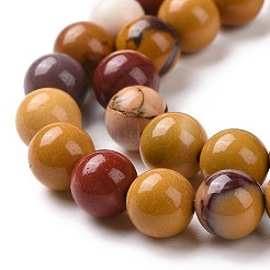 Естественно mookaite круглый шарик нити G-P072-34-6mm