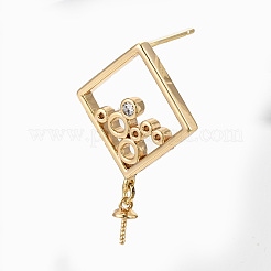 Латунные серьги-гвоздики из циркония&nbsp;KK-R117-057-NF