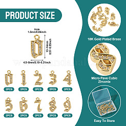 20 шт. 10 стиля латунных подвесок с микропаве из кубического циркония&nbsp;KK-TA0002-76