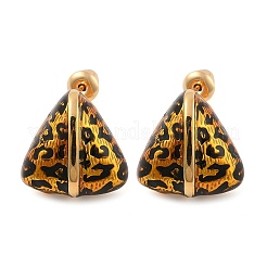 Pendientes de botón de latón esmaltado con estampado de leopardo para mujer&nbsp;EJEW-U055-12C-G