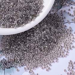 Cuentas de rocailles redondas miyuki, Abalorios de la semilla japonés, (rr2195) cristal forrado gris topo ab, 11/0, 2x1.3mm, agujero: 0.8 mm, aproximamente 5500 unidades / 50 g