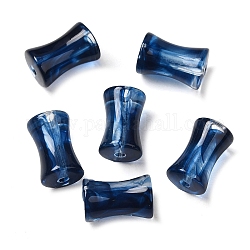 Farbverlaufseffekt aus transparenten Acrylperlen, Bambus-Joint, Mitternachtsblau, 12.5x7.5 mm, Bohrung: 1.8 mm, 1020 Stück / 500 g