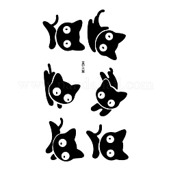 Adesivi di carta per tatuaggi temporanei impermeabili rimovibili a tema animale, modello del gatto, 10.5x6cm