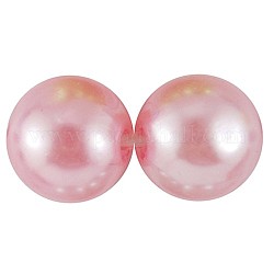 Pink Round Chunky Imitation Loose Acrylic Pearl Beads, 30mm, Hole: 3.5mm