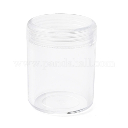 丸いプラスチック製のビーズの容器  スクリュートップキャップ付き  透明  3.9x5cm  容量：20ml（0.67fl.oz）