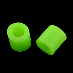 PE DIY Melty Beads Fuse Beads Refills, Tube, Lawn Green, 3~3.3x2.5~2.6mm