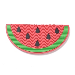 Silicone Makeup Cleaning Brush Scrubber Mat Portable Washing Tool, with Suction Cup, Watermelon Shape, for Men and Women, Mixed Color, 7.3x15x1.2cm