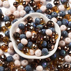 Perles en verre, facette, rondelle, burlywood, 10x8mm, Trou: 1mm, environ 560 pcs/500 g