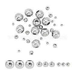 Unicraftale 30pcs 3 style 201 perles en acier inoxydable, rondelle, couleur inoxydable, 3~10x2~8.5mm, Trou: 1.2~1.6mm, 10 pièces / style