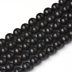 Fili di perle di shungite naturale, tondo, 8~8.5mm, Foro: 0.8 mm, circa 48pcs/filo, 15.55 pollice (39.5 cm)