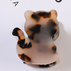 酢酸セルロース（樹脂）爪ヘアクリップ  女性の女の子のための猫の形のバレッタ  キャメル  25x22mm