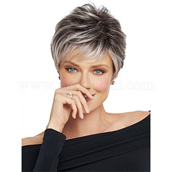 Moda ombre peluca corta y recta, Fibra resistente a altas temperaturas, postizo de fiesta diaria para mujer, colorido, 11 pulgada (28 cm)