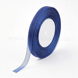 Cinta de organza pura, material de diy para cinta, azul oscuro, 1/2 pulgada (12 mm), 500yards (457.2m)