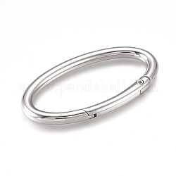 Легкосплавные пружинные кольца, овальное кольцо, брелок для ключей с защелкой, платина, 59.5x32x5 мм, Внутренний диаметр: 49.5x22 мм