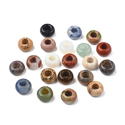 Pierres gemmes naturelles, perles de trou de grand trou, rondelle, 14~15x7~10mm, Trou: 5~6mm