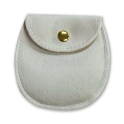 Velvet Jewelry Bag, for Bracelet, Necklace, Earrings Storage, Oval, WhiteSmoke, 8.5x8cm