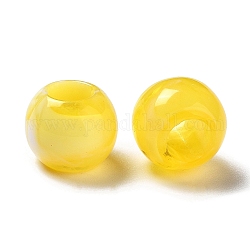 Perles acryliques imitation pierre précieuse, rondelle, or, 10x8mm, Trou: 5mm, environ: 1230 pcs / 500 g