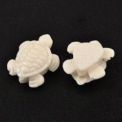 Resin Beads, Tortoise, Floral White, 18x15x8mm, Hole: 1mm