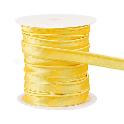 Benecreat Cinta Ribete Raso Plana 25m, cinta de algodón para cheongsam, decoración de ropa, amarillo, 1/2 pulgada (11.5 mm), alrededor de 27.34 yarda (25 m) / rollo
