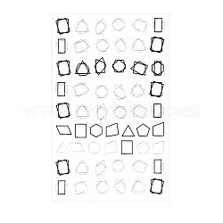 Shining Watermark Slider Art Stickers, 3D Hot Stamping Nail Decals, Self Adhesive, for Manicure Decorations, Geometric Pattern, 122x76mm