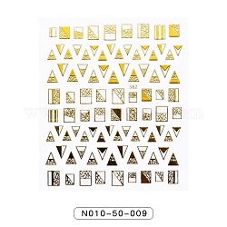 Goldprägung Nail Art Aufkleber, selbstklebend, für Nagelspitzen Dekorationen, Geometrisches Muster, 90x77 mm