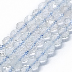 Brins de perles de topaze blanche naturelle, facetté (64 facettes), ronde, 6mm, Trou: 0.8mm, Environ 62~67 pcs/chapelet, 15.16~15.55 pouce (38.5~39.5 cm)
