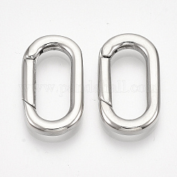 304 Stainless Steel Spring Gate Rings, Oval Rings, Stainless Steel Color, 22.5x13x3mm, Inner Diameter: 16.5x7mm