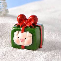 Figur aus Kunstharz mit Weihnachtsmotiv in Geschenkbox, Mikrolandschaften-Ornamentzubehör, dunkelgrün, 27x25 mm