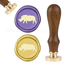 Superfindings sello de cera sello animal rinoceronte vintage retro latón sello de cera de sellado para carta embalaje de regalo de fiesta de boda