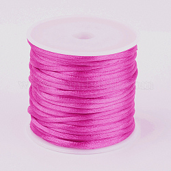 Cuerda de nylon, cordón de cola de rata de satén, Para hacer bisutería, anudado chino, violeta, 1mm, alrededor de 32.8 yarda (30 m) / rollo
