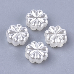 Perlas de imitación de acrílico, flor, blanco cremoso, 13x14x6mm, agujero: 2.5 mm, aproximamente 700 unidades / 500 g