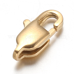 Ion Plating(IP) 304 Stainless Steel Lobster Claw Clasps, Golden, 15x7x4mm, Hole: 1x1.5mm